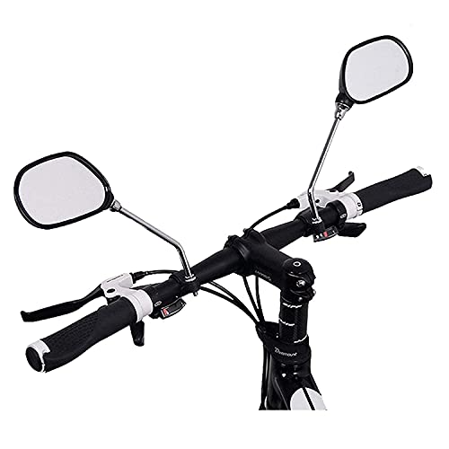 Jieddey Espejo Retrovisor de Bicicleta,2 PCS Espejos para Bicicleta 360°Giratorio de Espejo Retrovisor Espejo de Manillar de Acero Inoxidable para Bicicletas Ciclismo de Montaña E-Bike