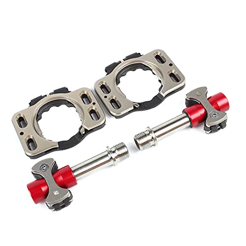 JINGHUI PENGSTOR Pedales de Bicicleta de Carretera Pedales de Auto-Bloqueo de aleación de Titanio 3 rodamientos Pedales sin Clip for MTB Accesorios for Bicicletas de Bicicletas (Color : XLHAEAHL-Red)