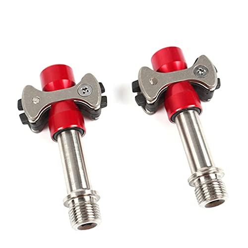 JINGHUI PENGSTOR Pedales de Bicicleta de Carretera Pedales de Auto-Bloqueo de aleación de Titanio 3 rodamientos Pedales sin Clip for MTB Accesorios for Bicicletas de Bicicletas (Color : XLHAEAHL-Red)