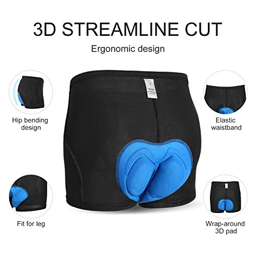 JOGVELO Culotes Ciclismo Hombre, Calzoncillos Ciclismo con Gel Almohadilla Respirable Anti-Choque para Hombre Mujer XL