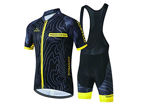 JOGVELO Maillot Ciclismo, Ropa Ciclismo Conjunto Hombre Jersey + Culotes Ciclismo Reflectante Transpirable, XXL