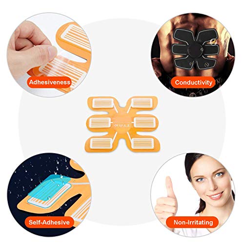 JOINVALUE Electrodes Pad,Hidrogel Hojas, Gel Pad (60 Piezas) para EMS Estimulador Músculo, Electronico Abdominal Entrenamiento de Repuesto de Gel Almohadillas, Recambio Gel Pad