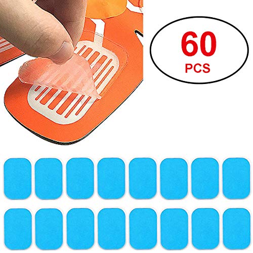 JOINVALUE Electrodes Pad,Hidrogel Hojas, Gel Pad (60 Piezas) para EMS Estimulador Músculo, Electronico Abdominal Entrenamiento de Repuesto de Gel Almohadillas, Recambio Gel Pad