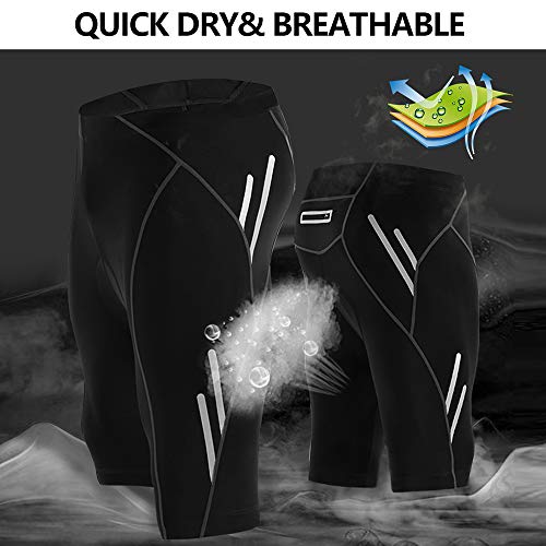 JOYSPACE Hombre Pantalones Cortos de Bicicleta Shorts de Ciclismo Hombre con 4D Acolchado MTB Ciclismo Pantalones Cortos Ropa Interior de Bicicleta estáticas,XL