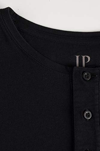 JP 1880 Henley Camisa Manga Larga, Negro (Schwarz 10), XX-Large para Hombre