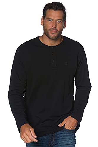 JP 1880 Henley Camisa Manga Larga, Negro (Schwarz 10), XX-Large para Hombre