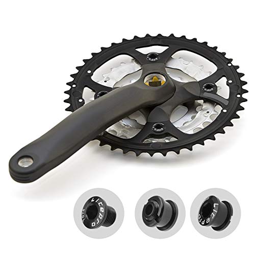 Juego de 5 tornillos M8 MTB de aleación de aluminio negro para rueda de cadena de bicicleta de carretera y bicicleta de montaña