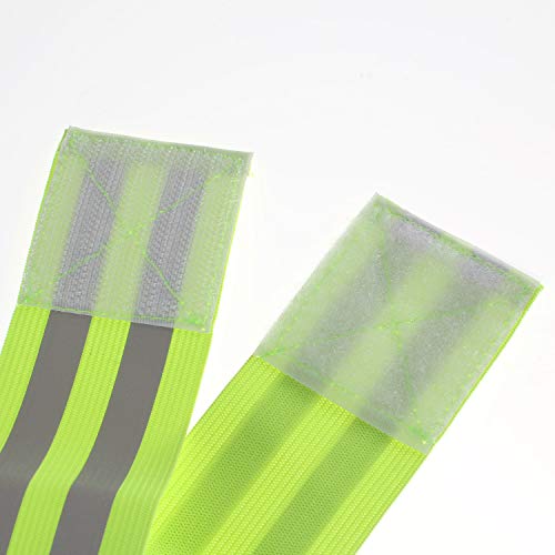 [Juego de 6] Bandas Reflectantes Elásticas, 2 Reflectore Tiras, 35x5cm Pulseras Alta Visibilidad - Outdoor Sacudida Ciclismo Equitación Correr - Cinta Reflejo de Seguridad, Verde TKB5062 green