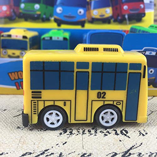 JWBOSS Little Bus Set Tayo el pequeño autobús, 5 piezas de vehículos, mini coches juguete para niños