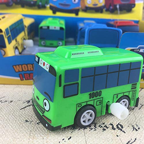 JWBOSS Little Bus Set Tayo el pequeño autobús, 5 piezas de vehículos, mini coches juguete para niños