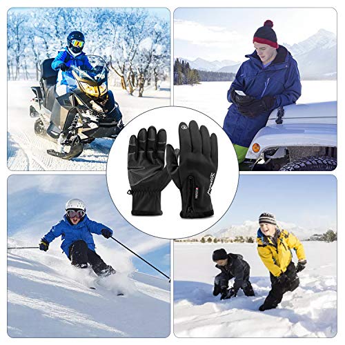 Kasimir Guantes de Invierno Guantes Táctiles Bicicleta Correr al Aire Libre Guantes Calientes con Diseño Antideslizante Esquiar Escalar Triple Impermeable para Hombre y Mujeres XL