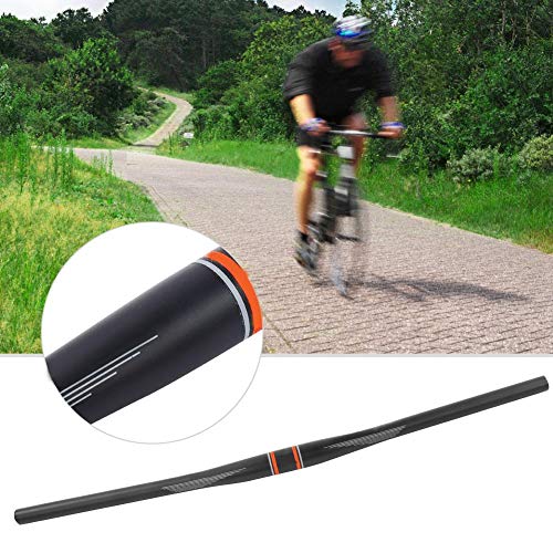 Keenso Manillar de Bicicleta,de montaña Bicicleta de Carretera Barra de Manillar Barra Recta (Verde 660x31.8mm) Fibra de Carbono Completa(Naranja)