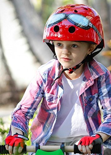 Kiddimoto Guantes de Ciclismo sin Dedos para Infantil (niñas y niños) - Bicicleta, MTB, BMX, Carretera, Montaña - M (4-8 y)