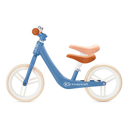 Kinderkraft Bicicleta sin Pedales FLY PLUS, Ligera, Asiento ajustable, Retro, Azul