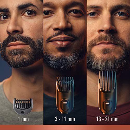 King C. Gillette Recortadora de Barba y Cortapelos Inalámbrica Hombre con Cuchillas de Larga Duración + 3 Peines Intercambiables, Regalos Originales para Hombre