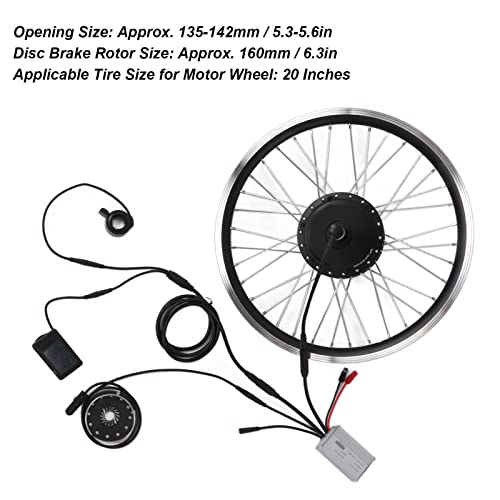 Kit de Conversión de Bicicleta Eléctrica, Rueda Trasera de 20 Pulgadas, 36 V, 250 W, Kit de Motor de Buje con Controlador, Palanca de Cambios, Medidor LCD, Sensor de Asistencia de Potencia D12