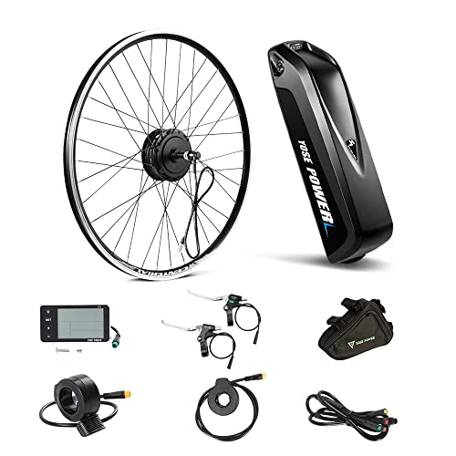 Kit de conversión para bicicleta eléctrica de 26", motor trasero de 26 pulgadas, E-Bike juego completo de 36 V 350 W solo para corona de rosca, sin corona de rosca con batería Hailong de 36 V 12,5 Ah