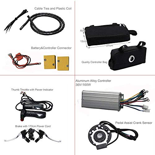 Kit de conversión para bicicleta eléctrica de 26 pulgadas, motor para rueda trasera, 36 V 250 W