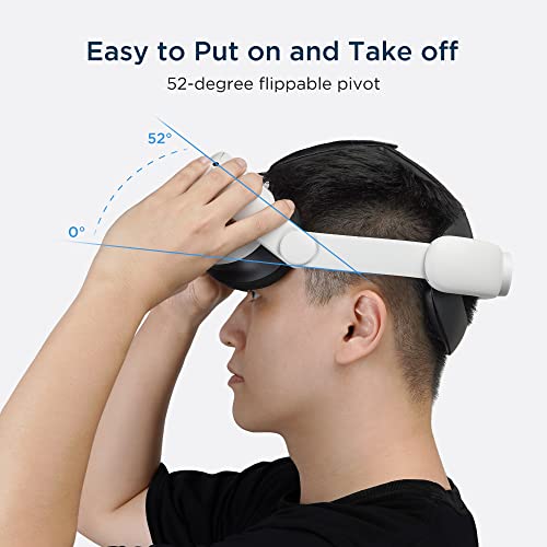 KIWI design Correa Elite Ajustable para Oculus Quest 2 Accesorios Reemplazo Correa de Cabeza para Quest 2 Reduce la Presión de la Cabeza