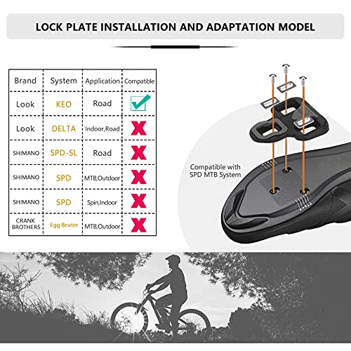 KOOTU Pedales automáticos de Bicicleta de Carretera 9/16 Pedal Universal sin Clip Bicicleta de Carretera/Pedales de Bicicleta de montaña Juegos de Pedales de Bloqueo.