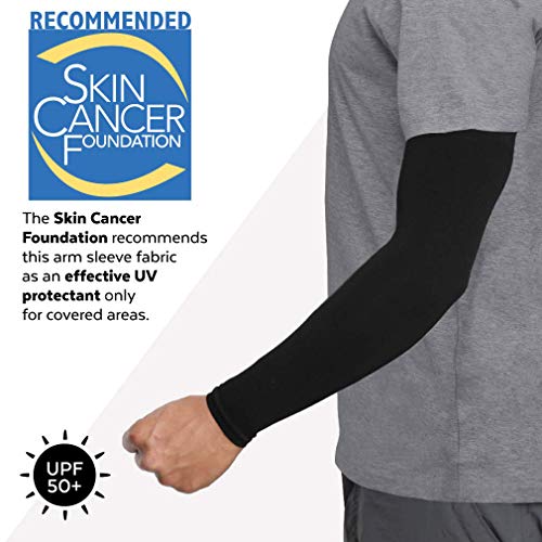 Ksnnrsng Mangas del Brazo Mangas Enfriamiento de Protección UV Largo Mangas de Sol para Deportes Ciclismo Baloncesto Corriendo Golf para Mujer Hombre (Negro)