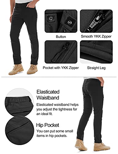 KUTOOK Pantalones Trekking Hombre Invierno Pantalones Soft Shell Hidrófuga  Cálidos y A Prueba De Viento con Forro Polar para Senderismo Escalada