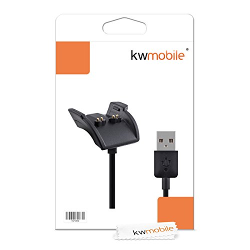 kwmobile Conector de Carga Compatible con Garmin Vivosmart HR Plus/Approach X40 - Cable USB con Base de conexión para Fitness Tracker y smartwatch