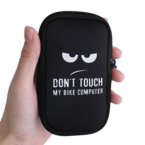 kwmobile Funda Compatible con Consola Garmin Edge 1030/1030 Plus / 1000 - Estuche Blando de Neopreno con Cremallera Don't Touch my Bike Computer Blanco/Negro