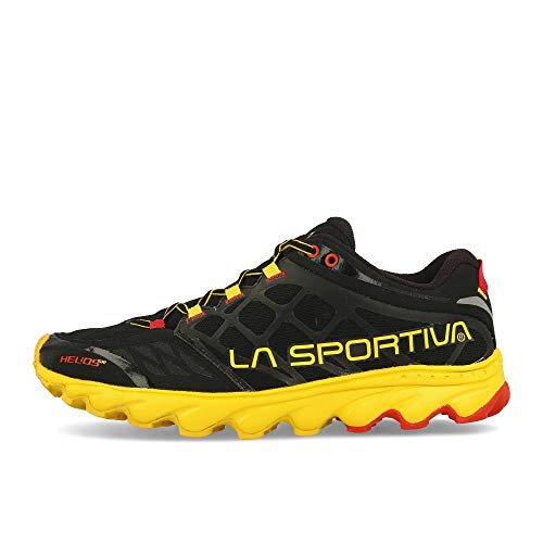 LA SPORTIVA Helios SR, Zapatillas de Mountain Running Hombre, Black/Yellow, 44 EU