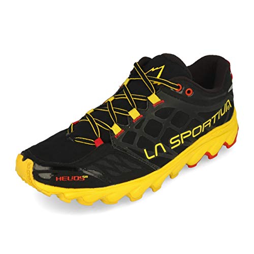 LA SPORTIVA Helios SR, Zapatillas de Mountain Running Hombre, Black/Yellow, 45 EU