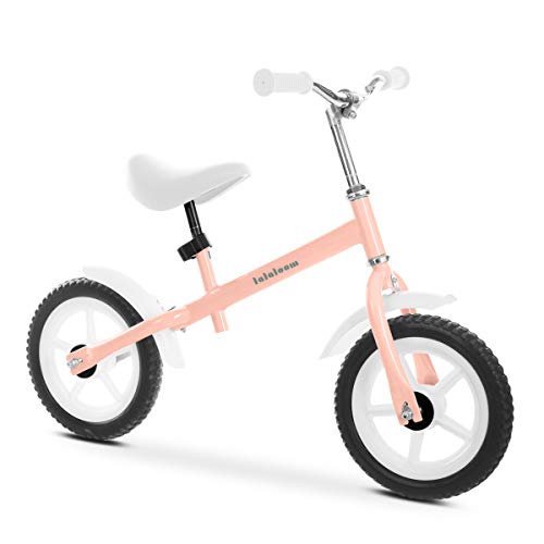 Lalaloom BERRY BIKE - Bicicleta sin pedales de aluminio para niños de 2 años (andador para bebe, correpasillos para equilibrio, manillar y sillín regulables con ruedas de goma EVA), color Rosa