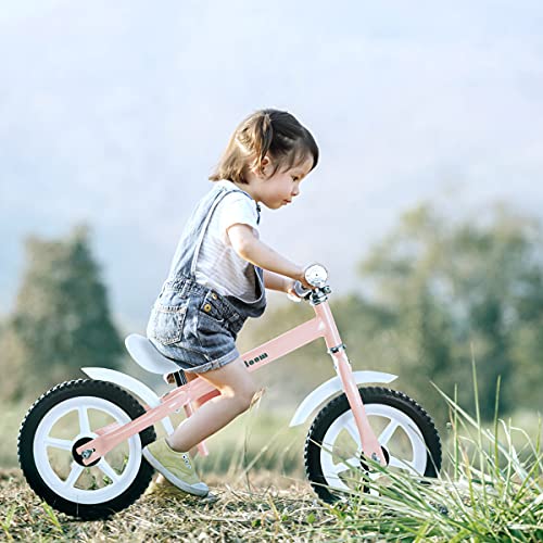 Lalaloom BERRY BIKE - Bicicleta sin pedales de aluminio para niños de 2 años (andador para bebe, correpasillos para equilibrio, manillar y sillín regulables con ruedas de goma EVA), color Rosa