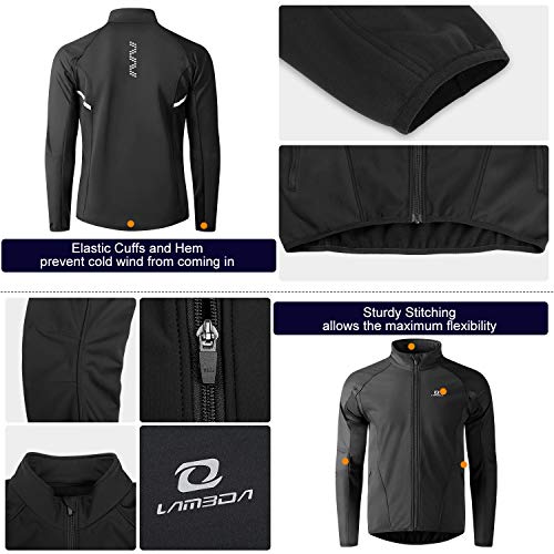 LAMEDA Chaqueta Ciclismo Invierno Hombre Cortavientos Bicicleta Ropa Térmica Ciclismo Softshell Repelente Al Agua con Forro Polar