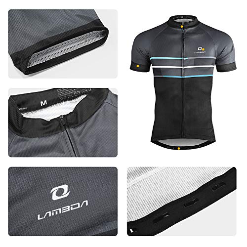 LAMEDA Ropa Ciclismo Verano para Hombre De Manga Corta Maillot Bicicleta para MTB Bici Ciclista(Azul,2XL)