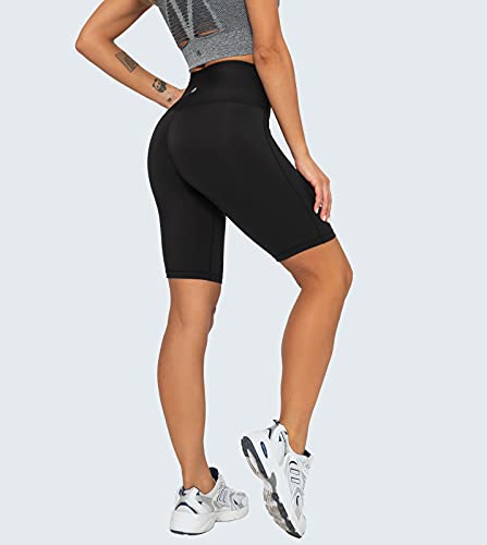 LAPASA Pantalón Corto Deportivo para Mujer, Pantalones de Yoga y Ejercicio Cintura Alta, Leggins con Bolsillo L52 Versión 2021