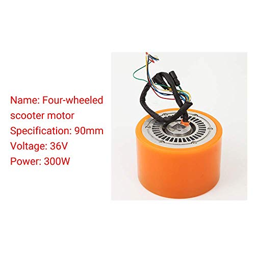 L.BAN Accesorios de Scooter eléctrico, Motor de CC sin escobillas Hall de 90 mm y 300 w, núcleo de Cobre de bajo Ruido, Larga Vida útil, Adecuado para monopatines de Cuatro Ruedas