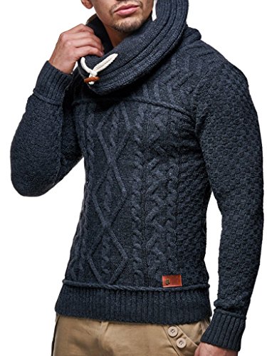 Leif Nelson Jersey de punto para hombre con capucha/jersey de invierno de  alta calidad en corte regular, ideal para looks casuales y de negocios