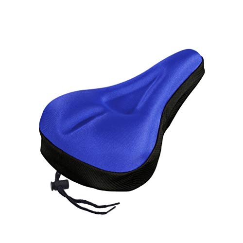 LIOOBO 1pc Cubierta de Asiento de Bicicleta Cómoda Sillín de Bicicleta Suave Protector de Cojín para Mujeres Hombres Se Ajusta a Spin Stationary Cruiser Bikes Ciclismo Indoor (Azul)