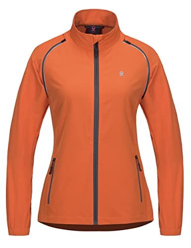 Little Donkey Andy - Chaqueta para correr y ciclismo, de secado rápido, para mujer, convertible, con factor de protección 50+, cortavientos con mangas desmontables - naranja - M