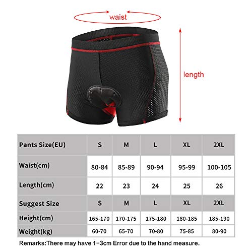 Lixa-da Cycling Shorts Pantalones Cortos de Silicona Ropa Interior Transpirable para Ciclismo con 5D Gel Acolchado MTB Unisexo