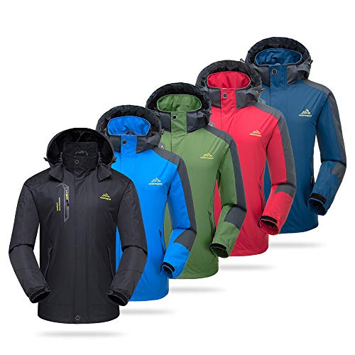 Lixada Chaqueta Soft Shell Hombres/Mujeres Cortaviento Impermeable con Capucha Desmontable para Running Escalada Senderismo Ciclismo