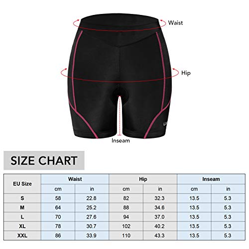 Lixada Pantalones Cortos Ciclismo Mujer Gel 3D Acolchado Ropa Interior Transpirables para Ciclismo Deporte al Aire Libre