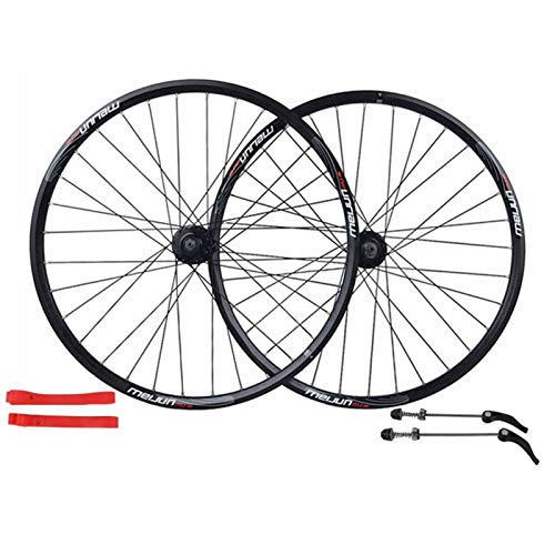 Llanta de bicicleta MTB Bike Wheelset 26 pulgadas disco freno de freno ciclismo llantas rueda rueda de bicicleta 32 habla para el volante de 7-10 velocidad de casete ( Color : BLACK , Size : 26" )