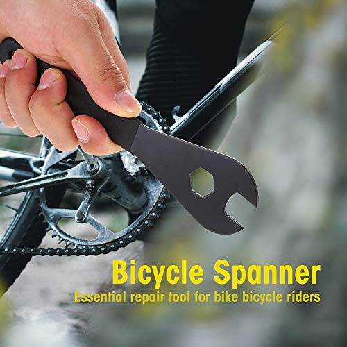 Llave Inglesa de Cono Bicicleta, Herramientas de Rereemplazo paración de Bicicletas de Acero al Carbono Multifuncional Cabeza Ciclística Llave de Tuercas de Llave Abierta 15 mm 16 mm 17 mm 18 mm