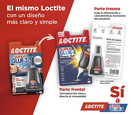 Loctite Super Glue-3 Power Flex formato gel control, adhesivo instantáneo, 3gr