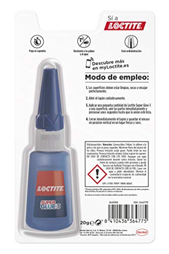 Loctite Super Glue-3 XXL, pegamento universal triple resistencia, adhesivo para uso intensivo, pegamento instantáneo, transparente y extrafuerte, 1x20 g