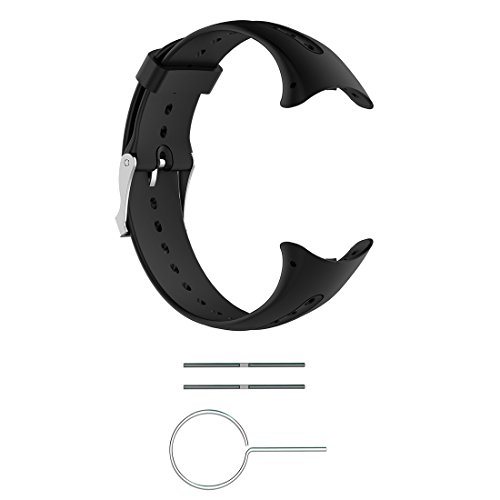 LOKEKE Correa de repuesto de silicona para reloj inteligente Garmin Swim Watch, color negro