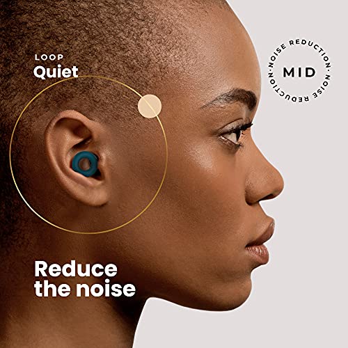 Loop Quiet - Tapones Oídos para dormir – Protección Auditiva de Silicona Suave Reutilizables + 8 Puntas para los Oidos en XS/S/M/L - Reducción Sonido 27dB - Antiruido, Estudiar - Azul