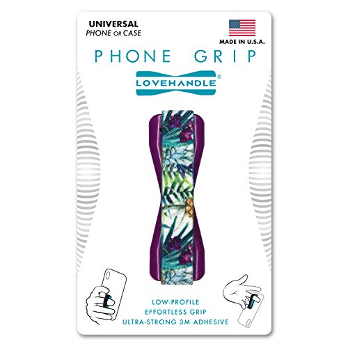 LOVEHANDLE Grip Universal para Smartphone y Tablet Mini - Isla Dream Day diseño de la Correa elástica con Base de Color púrpura