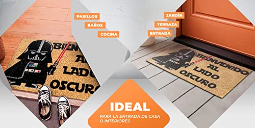 LucaHome - Felpudo Coco Entrada casa 40x60 con Base Antideslizante, Felpudo de Coco Divertido Lado Oscuro,Felpudo Absorbente, Ideal para Puerta Exterior o Pasillo